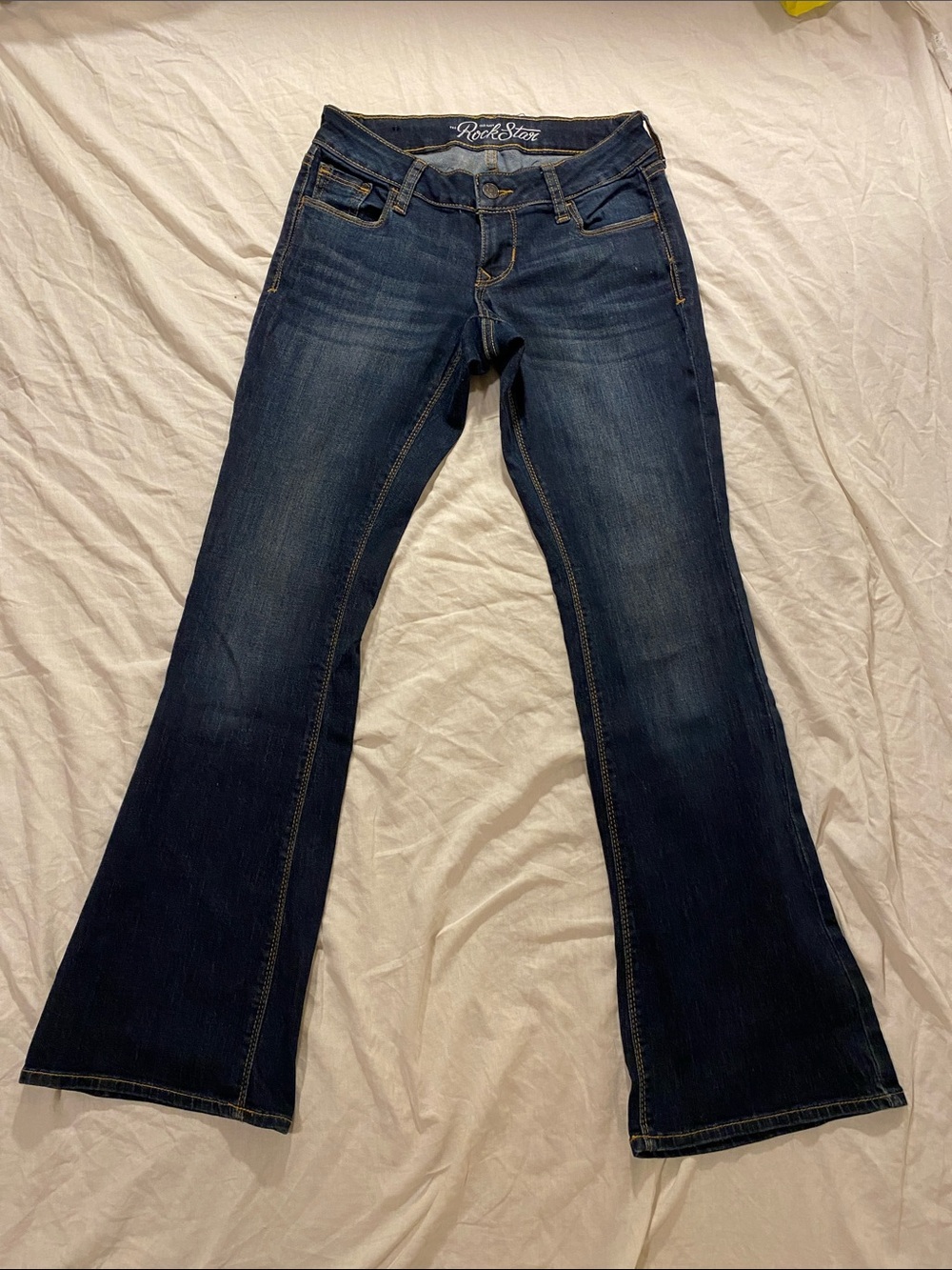 Old Navy RockStar Ultra Low Rise Jeans - Dark Wash Denim Size 6.5 inch rise